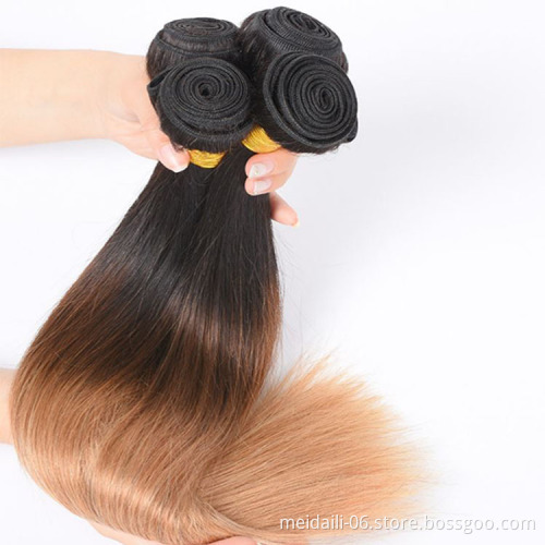 Hot Products Virgin Brazilian Hair 1b 4 27 Ombre Color Hair Bundles, Virgin Brazilian Human Straight Hair Extensions